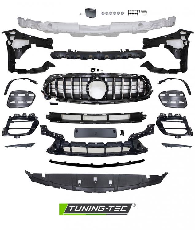 Upgrade Design Frontstoßstange für Mercedes-Benz E-Klasse W213/S213 Lim./T-Modell 20-23 mit PDC chrom