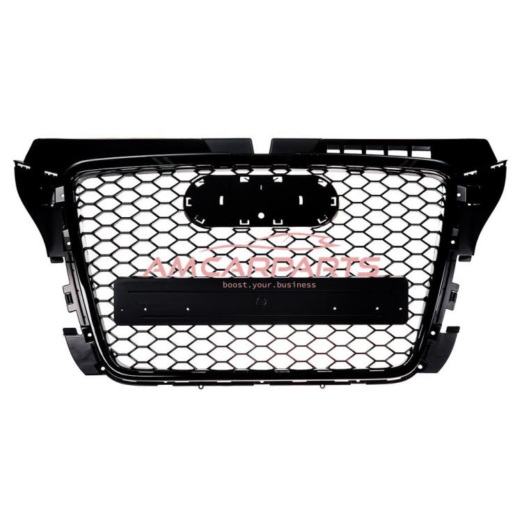 Upgrade Sportgrill / Kühlergrill für Audi A3 8P Facelift 08-12 Hochglanz Schwarz