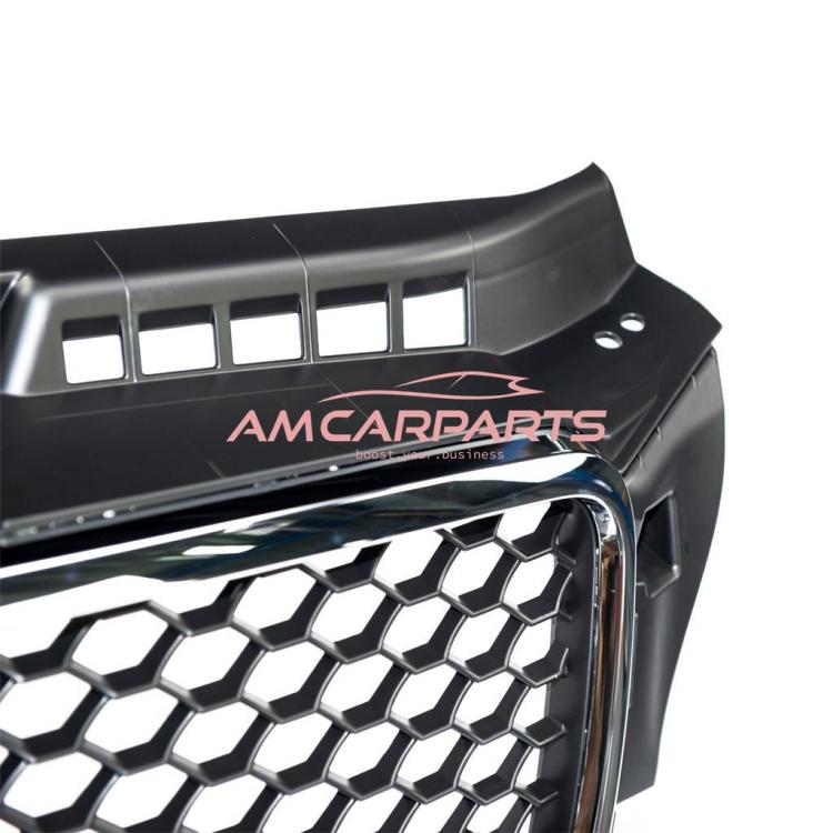 Preview: Upgrade Sportgrill / Kühlergrill für Audi A3 8P Facelift 08-12 Hochglanz Schwarz / Chrom in Wabendesign