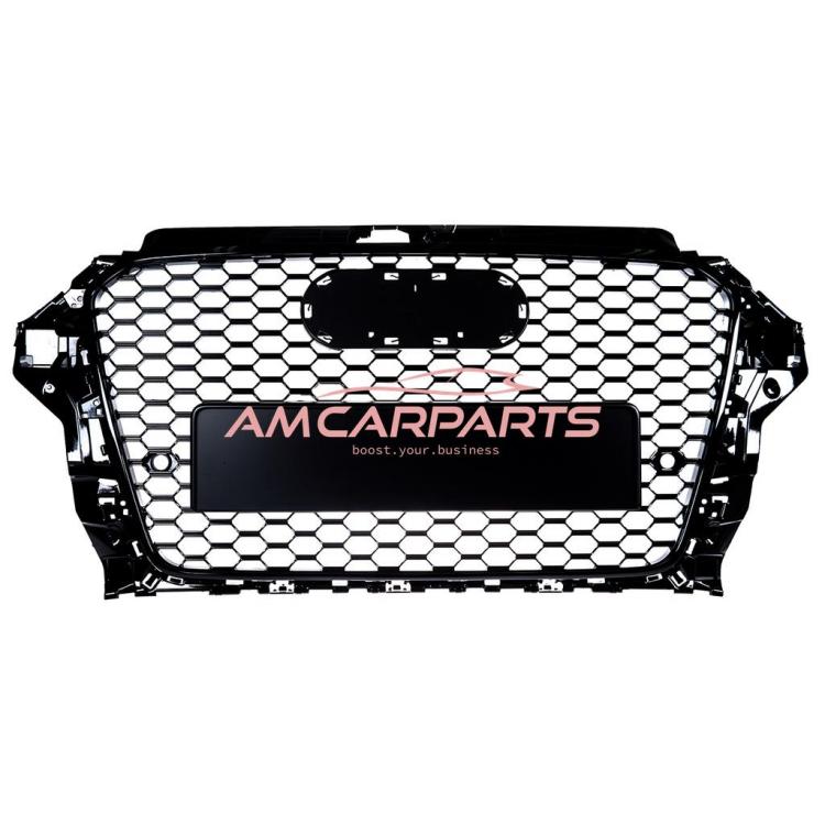 Upgrade Sportgrill / Kühlergrill für Audi A3 8V 12-16 Hochglanz Schwarz in Wabendesign
