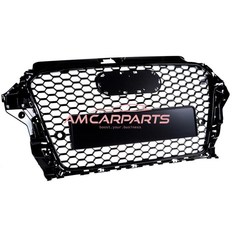 Preview: Upgrade Sportgrill / Kühlergrill für Audi A3 8V 12-16 Hochglanz Schwarz in Wabendesign