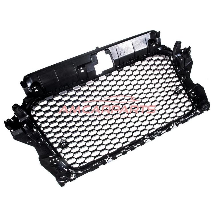 Preview: Upgrade Sportgrill / Kühlergrill für Audi A3 8V 12-16 Hochglanz Schwarz in Wabendesign