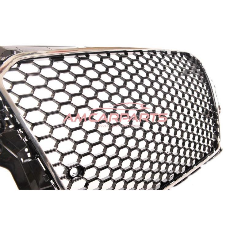 Preview: Upgrade Sportgrill / Kühlergrill für Audi A3 8V 12-16 Hochglanz Schwarz / Chrom in Wabendesign