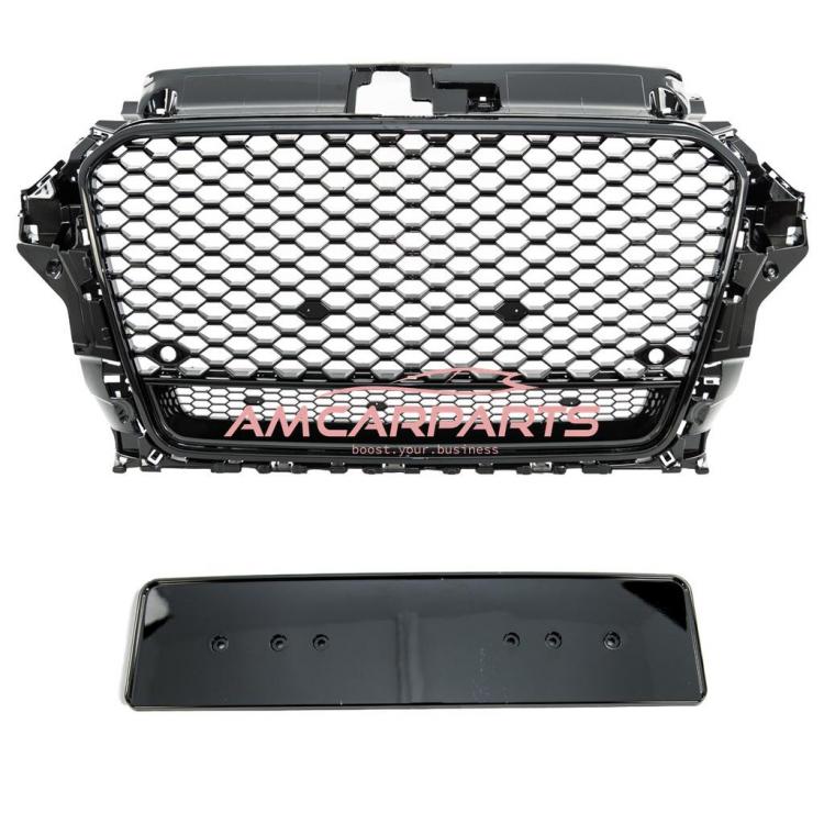 Upgrade "Plus" Sportgrill / Kühlergrill für Audi A3 8V 12-16 Hochglanz Schwarz