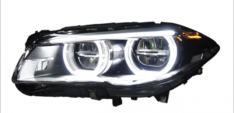 VOLL LED Angel Eyes Scheinwerfer Set für BMW 5er F10/F11 10-13 schwarz