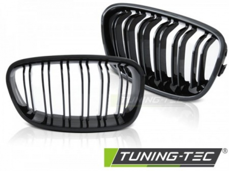 Upgrade Sportgrill Nieren für BMW 5er E60/E61 03-10 Hochglanz schwarz in Doppelsteg Design