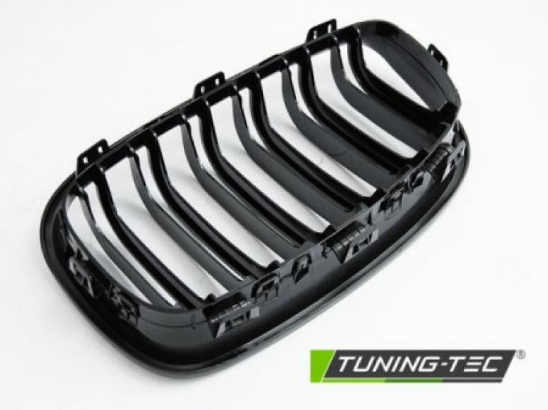 Upgrade Sportgrill Nieren für BMW 5er E60/E61 03-10 Hochglanz schwarz in Doppelsteg Design