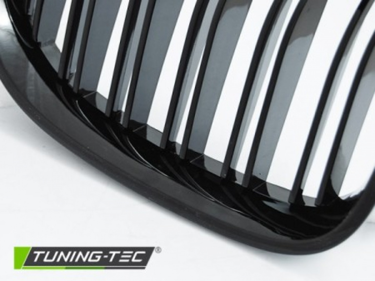 Upgrade Sportgrill Nieren für BMW 5er E60/E61 03-10 Hochglanz schwarz in Doppelsteg Design