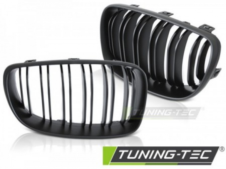 Upgrade Sportgrill Nieren für BMW 3er E46 Limousine/Touring 01-05 schwarz matt in Doppelsteg Design