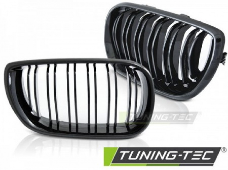 Upgrade Sportgrill Nieren für BMW 3er E46 LCI Limo/Touring 01-05 Hochglanz schwarz in Doppelsteg Design
