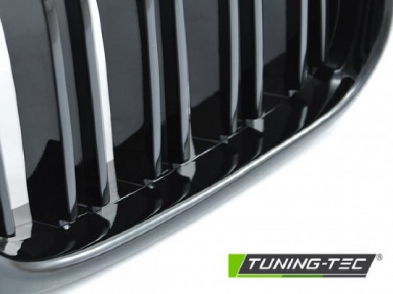 Upgrade Sportgrill Nieren für BMW 5er E39 Limo/Touring 95-03 Hochglanz schwarz in Doppelsteg Design