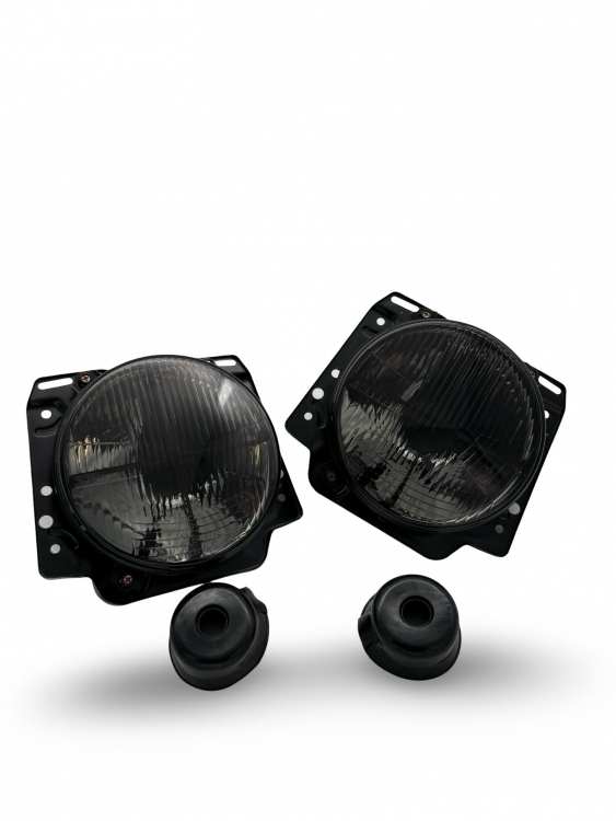 Upgrade Design geriffelte Scheinwerfer für VW Golf 2 83-91 smoke mit Fadenkreuz