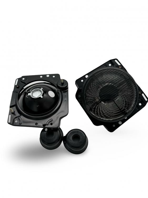 Upgrade Design geriffelte Scheinwerfer für VW Golf 2 83-91 smoke mit Fadenkreuz