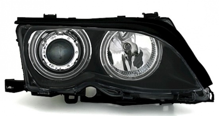 CCFL Angel Eyes Scheinwerfer Set inkl. Blinker für BMW 3er E46 Coupe /  Cabrio 98-01 schwarz Set