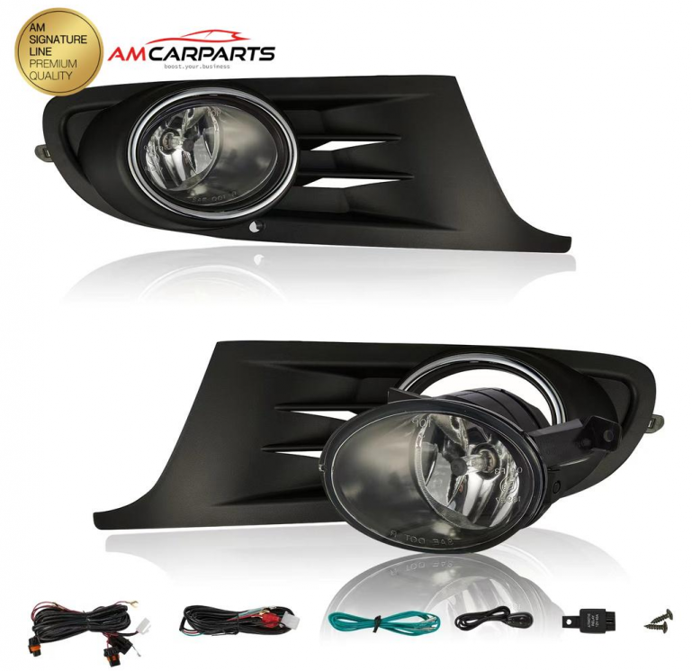 Upgrade Design Nebelscheinwerfer Set für VW Golf 6 (VI) / Jetta IV / Tiguan 5N / Beetle 5C 10+ schwarz/Klar Inkl. Blenden