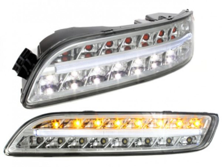 Upgrade Design LED Tagfahrlicht/Blinker-Kombination für Porsche 911/997 05-08 chrom/klar