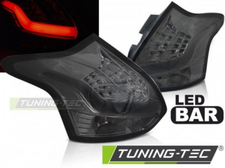 LED Lightbar Design Rückleuchten für Ford Focus MK3 11-14 schwarz/rauch
