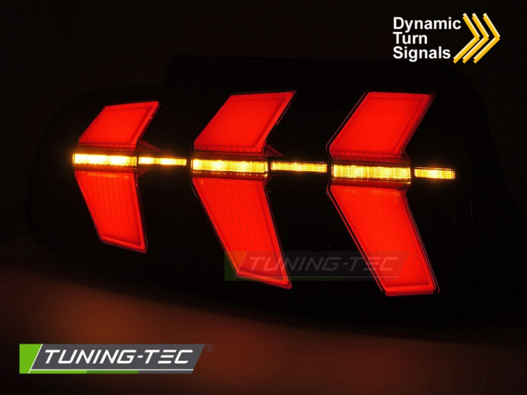 VOLL LED Lightbar Design Rückleuchten Set für Ford Mustang V 10-13 schwarz mit dyn. Blinker