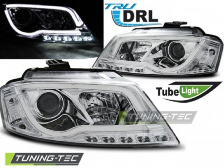 LED Tagfahrlicht Scheinwerfer für Audi A3 8P 08-12 chrom