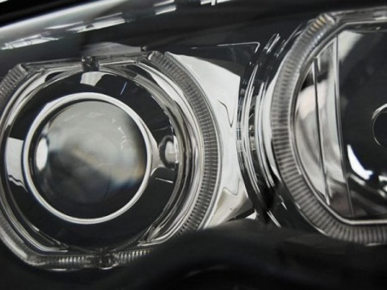 LED Angel Eyes Scheinwerfer für BMW 3er E46 01-05 schwarz