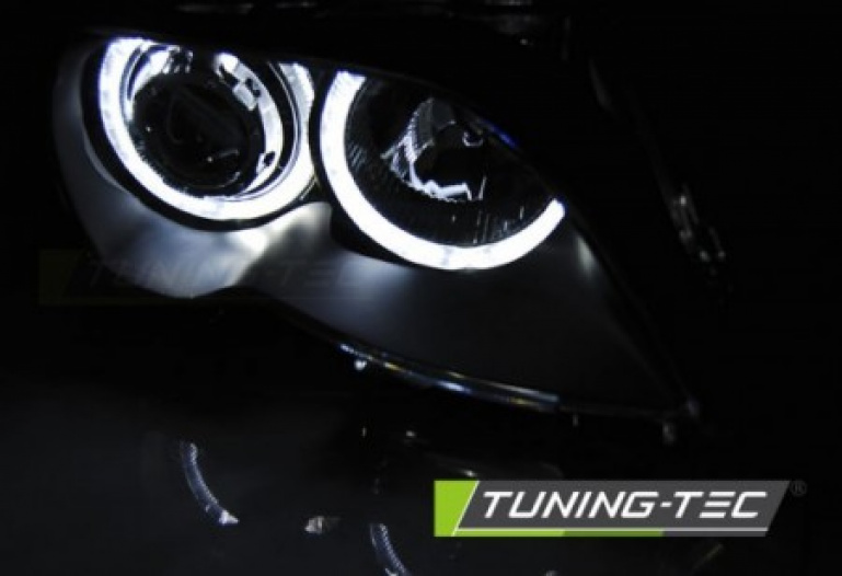 LED Angel Eyes Scheinwerfer für BMW 3er E46 01-05 schwarz Set