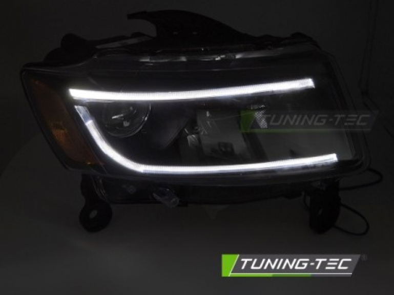 Upgrade Tagfahrlicht Design Scheinwerfer Set für Jeep Grand Cherokee 14-16 schwarz