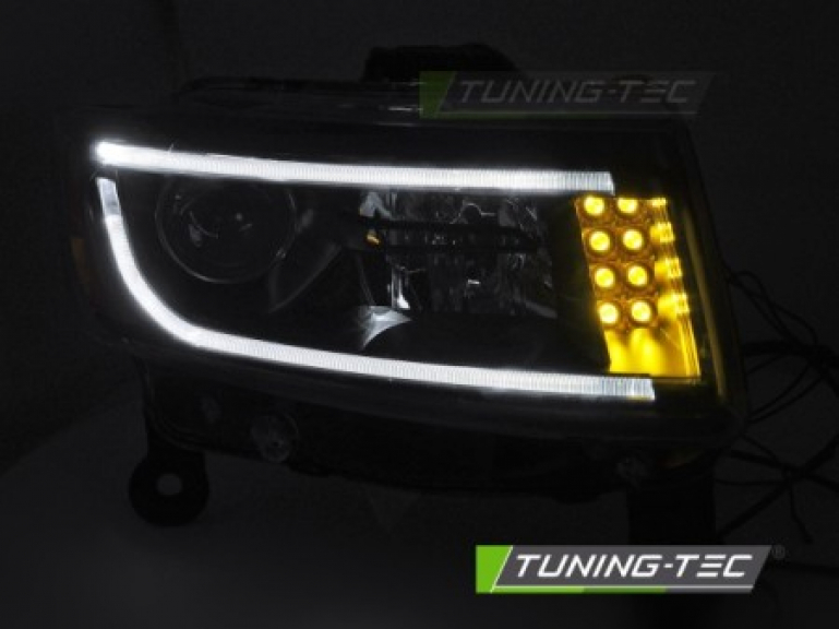 Upgrade Tagfahrlicht Design Scheinwerfer Set für Jeep Grand Cherokee 14-16 schwarz