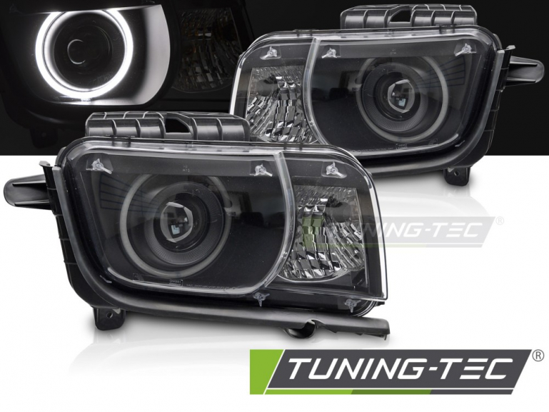 LED Angel Eyes Scheinwerfer Set für Chevrolet Camaro 09-13 schwarz