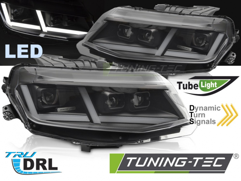 VOLL LED Upgrade Design Scheinwerfer Set für Chevrolet Camaro 16-18 schwarz mit dyn. Blinker