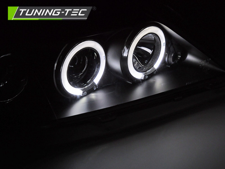 Upgrade Design Angel Eyes Scheinwerfer für Dacia Logan 04-08 schwarz