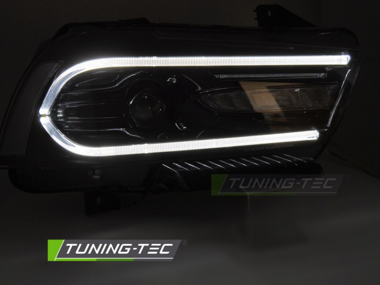 Upgrade Design LED Tagfahrlicht Scheinwerfer Set für Dodge Charger LX II 11-15 schwarz