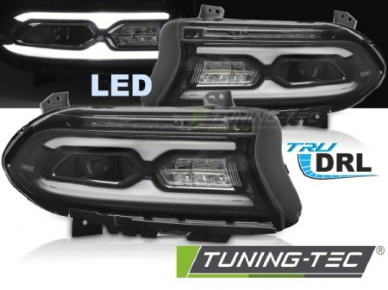 VOLL LED Tagfahrlicht Scheinwerfer Set für Dodge Charger 14-23 schwarz