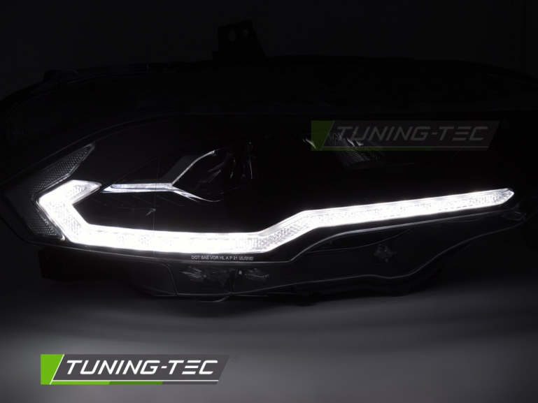 VOLL LED Tagfahrlicht Scheinwerfer Set für Ford Mustang 18-21 schwarz + Willkommensfunktion