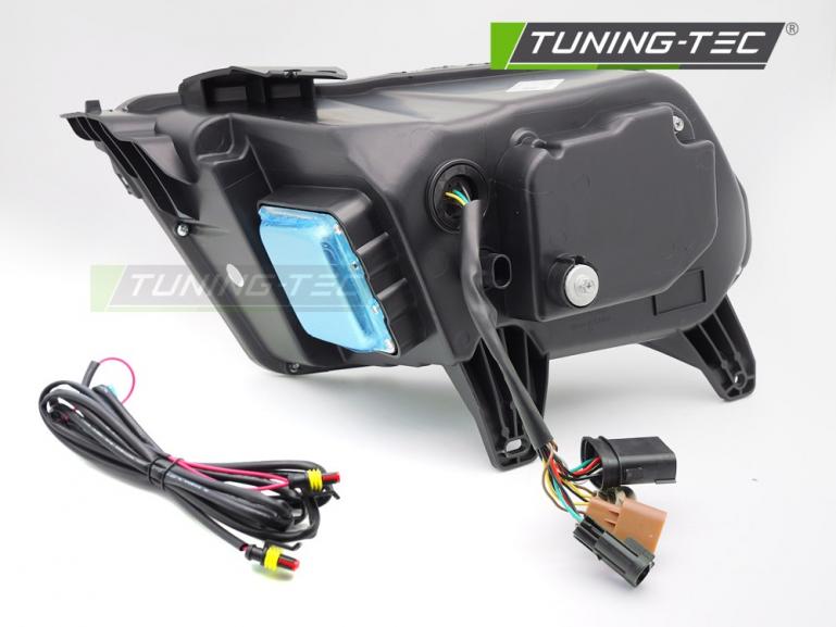 VOLL LED Tagfahrlicht Scheinwerfer Set für Ford Mustang 10-13 schwarz mit dyn. Blinker und Willkommensfunktion
