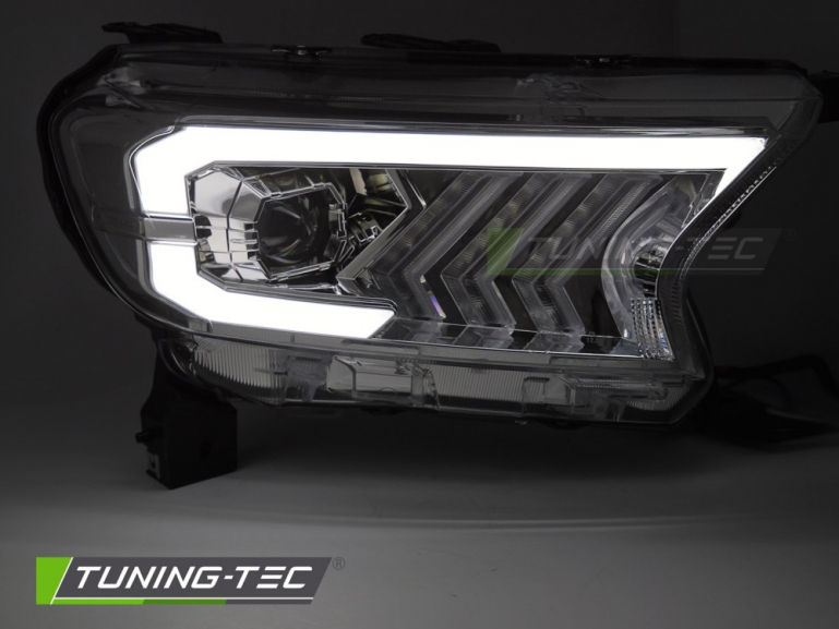 VOLL LED Upgrade Design Scheinwerfer Set für Ford Ranger 16-22 chrom mit dyn. Blinker