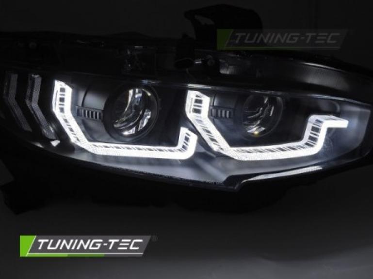 VOLL LED Upgrade Design Tagfahrlicht Scheinwerfer Set für Honda Civic X 16-21 schwarz mit dyn. Blinker