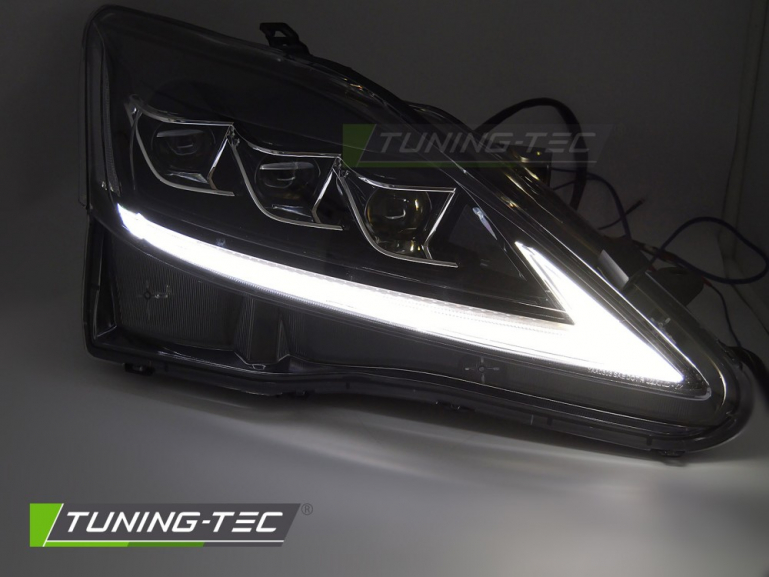 VOLL LED Tagfahrlicht Scheinwerfer Set für Lexus IS 06-13 schwarz mit dyn. Blinker