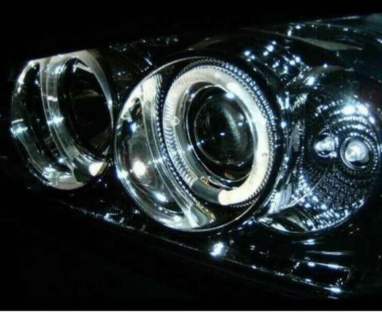 LED Angel Eyes Scheinwerfer für VW Golf 3 91-97 chrom