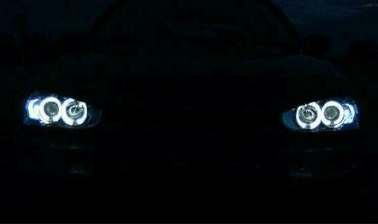 LED Angel Eyes Scheinwerfer für VW Golf 3 91-97 chrom