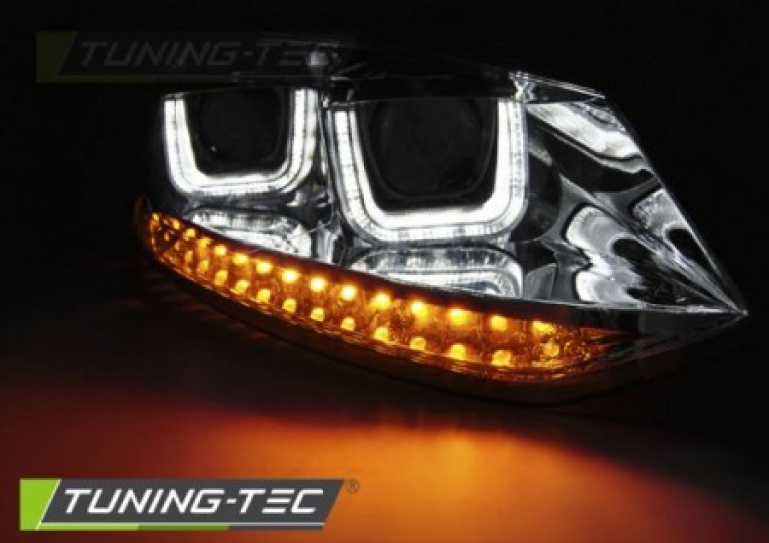 LED Tagfahrlicht Scheinwerfer für VW Polo 6R 09-14 chrom mit dynamischem LED Blinker