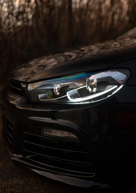 VOLL LED Tagfahrlicht Scheinwerfer Set für VW Scirocco III (3) 08-14 schwarz mit dyn. Blinker