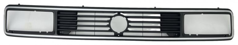 Upgrade Sportgrill / Kühlergrill mit Emblem-Aussparung für Volkswagen T3 (Eckige Scheinwerfer-Aussparung) 79-92 schwarz/chrom
