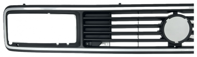 Upgrade Sportgrill / Kühlergrill mit Emblem-Aussparung für Volkswagen T3 (Eckige Scheinwerfer-Aussparung) 79-92 schwarz/chrom