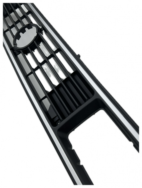 Upgrade Sportgrill / Kühlergrill mit Emblem-Aussparung für Volkswagen T3 (Eckige Scheinwerfer-Aussparung) 79-92 schwarz/chrom