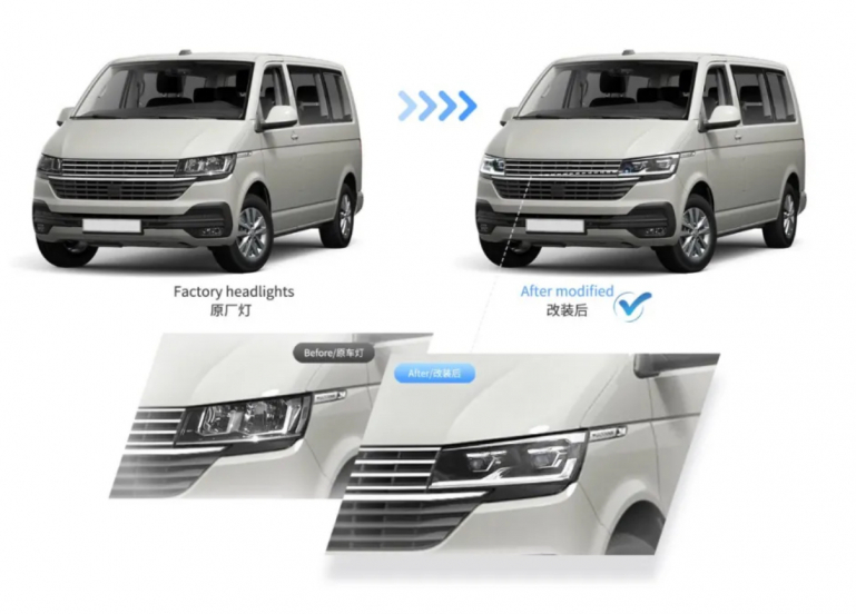 Voll LED "Specialized" Tagfahrlicht Scheinwerfer für VW T6.1 19+ schwarz mit LED Blinker