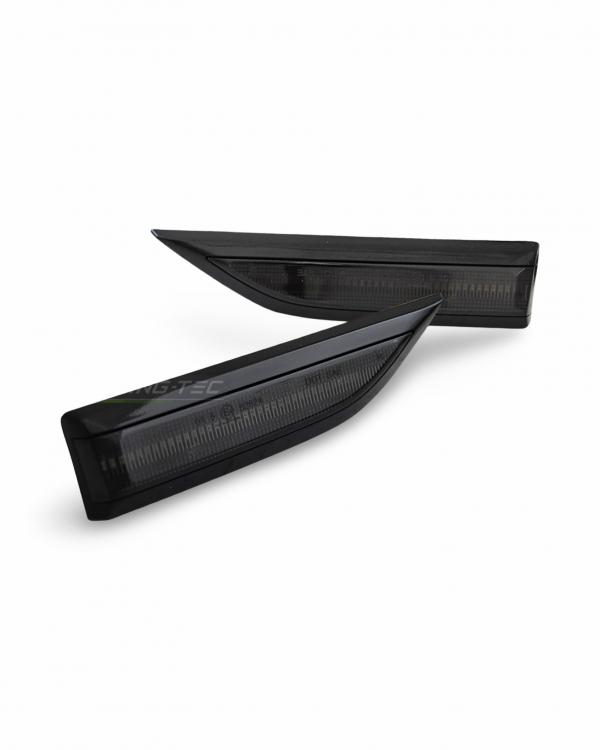 Sparpaket - Voll LED Tagfahrlicht Scheinwerfer Set für VW T6 15-19 schwarz mit statischen LED Blinker + Voll LED Rückleuchten schwarz mit sequentiellen Start Laufblinker + LED Seitenblinker
