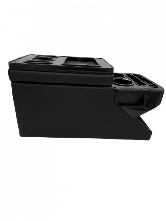 Black Edition Staufach Mittelkonsole Ablage für alle Mercedes Benz Vito / V-Klasse W447 14-23 mit LED Beleuchtung, USB und Induktions-Ladestation