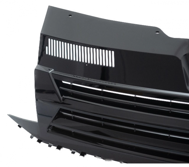 Upgrade Design Sportgrill / Kühlergrill für Volkswagen T6 15-19 "ALL BLACK" Hochglanz schwarz