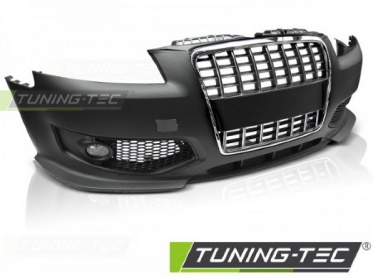 Upgrade Design Frontstoßstange für Audi A3 8P 05-08 inkl. Zubehör und Chrom-Grill