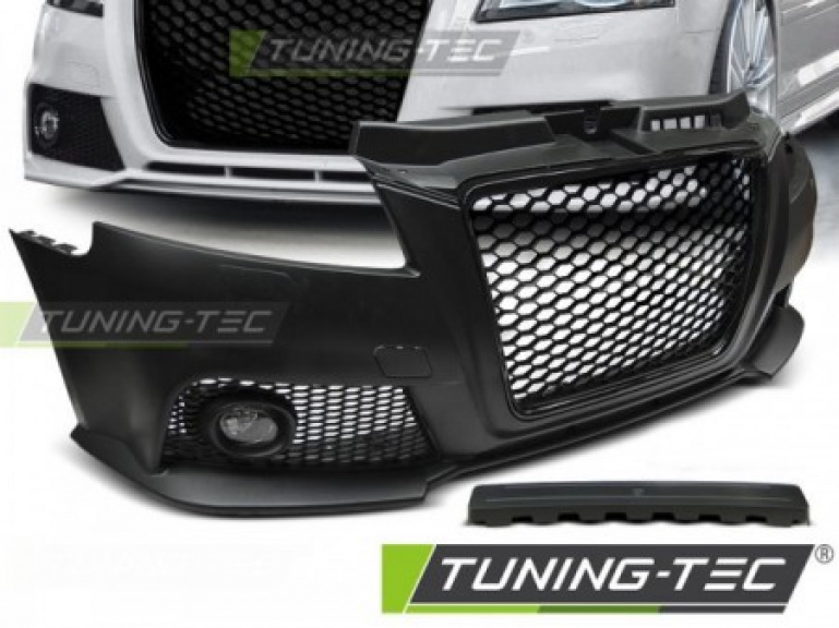 Upgrade Design Frontstoßstange für Audi A3 8PA Facelift  08-12 inkl. Zubehör und Grill Hochglanz schwarz